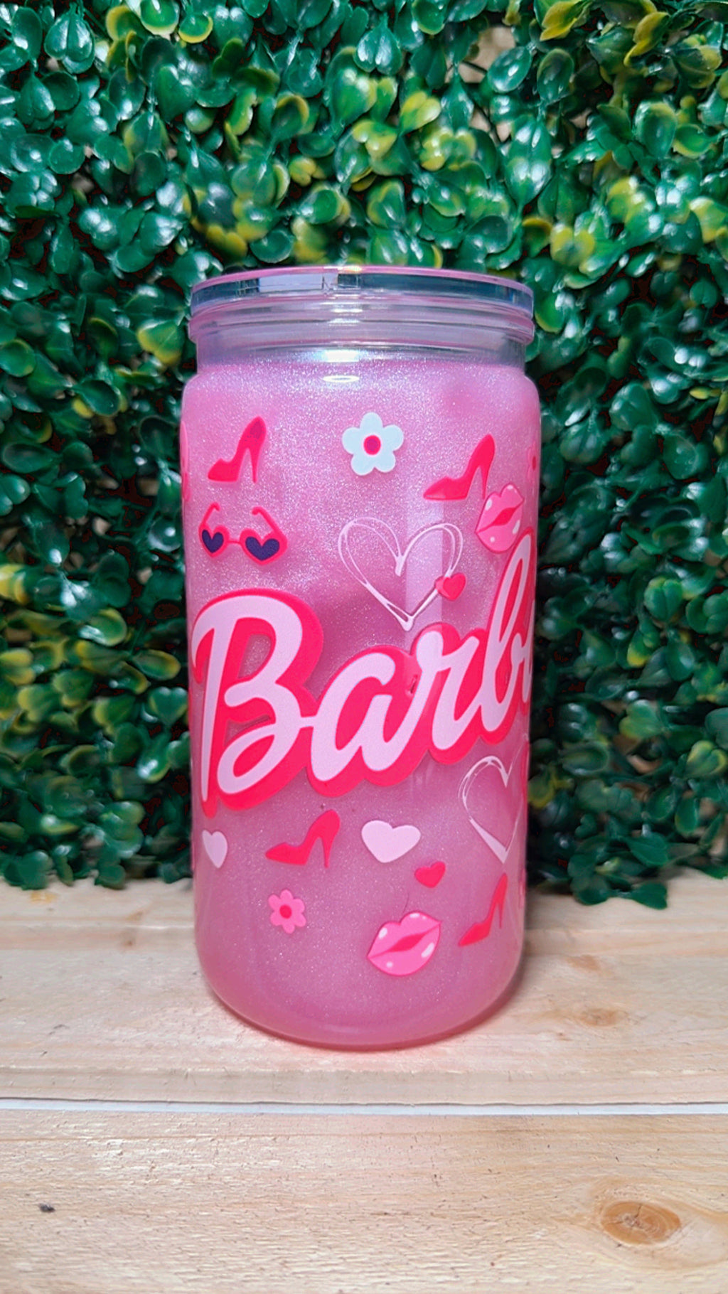 Pink Fashion Snow Globe Tumbler – 16 oz