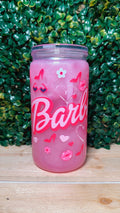 Pink Fashion Snow Globe Tumbler – 16 oz