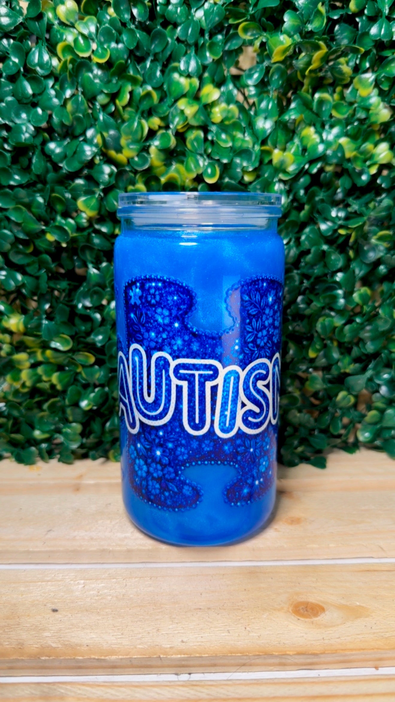 Autism Awareness Snow Globe Tumbler – 16 oz.