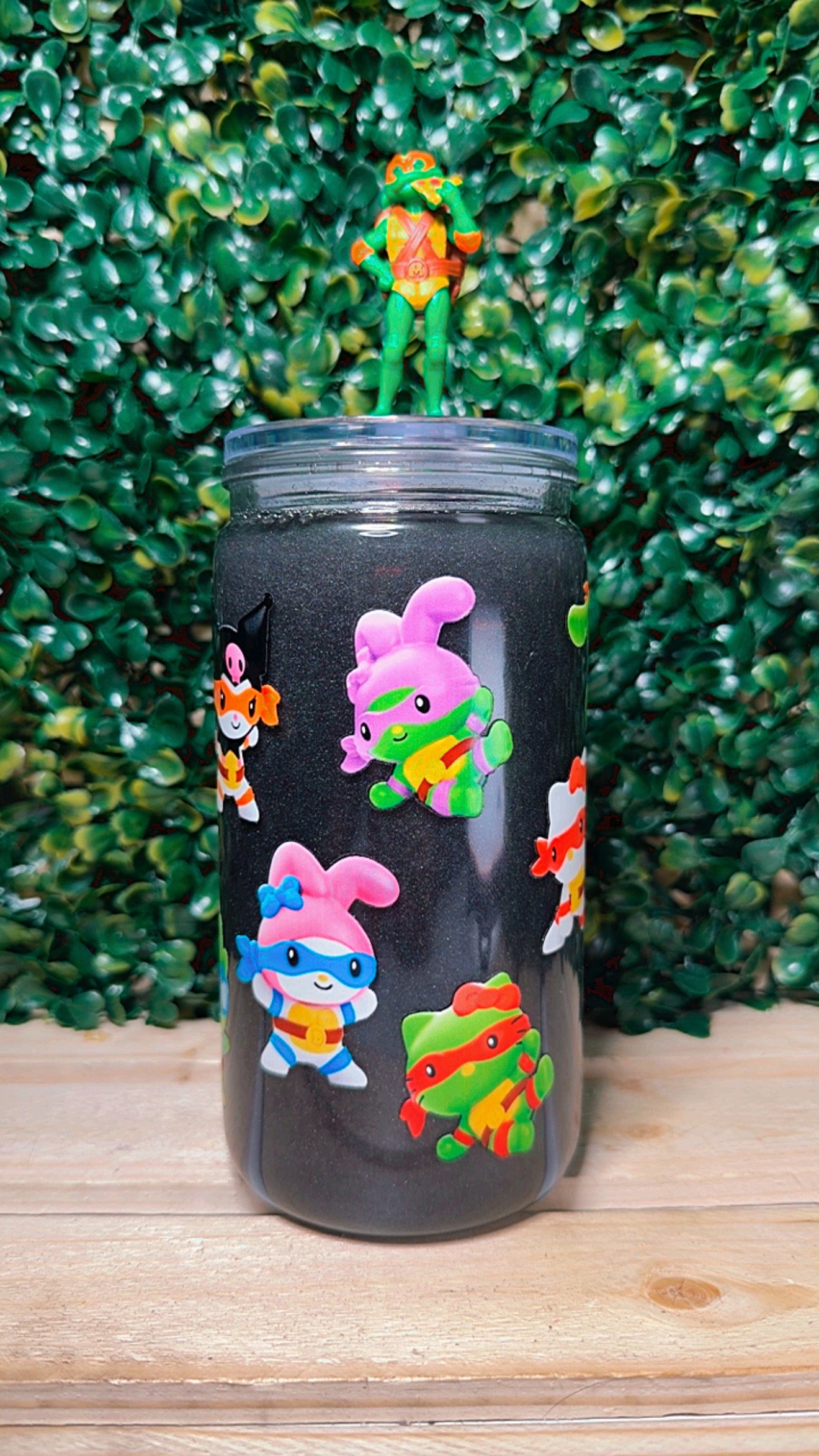 Cute Ninja Friends Snow Globe Tumbler 16 oz