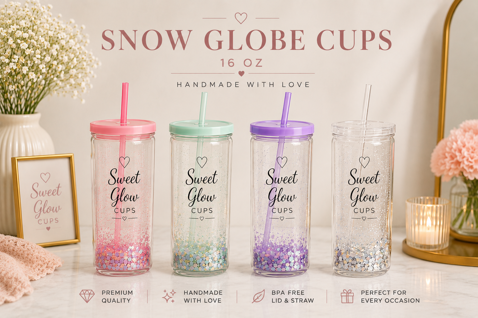 20 oz Snow Globe Tumbler– Personalized
