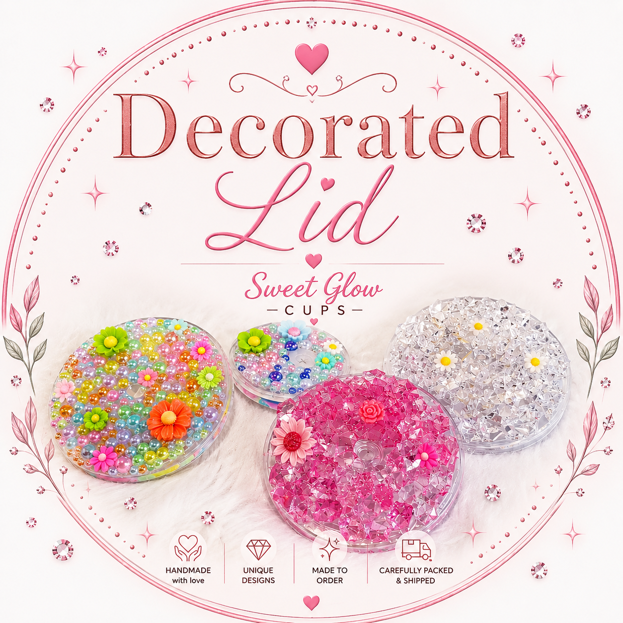 Decorated Lid for 16 oz, 20 oz & 24 oz Snow Globe Tumbler