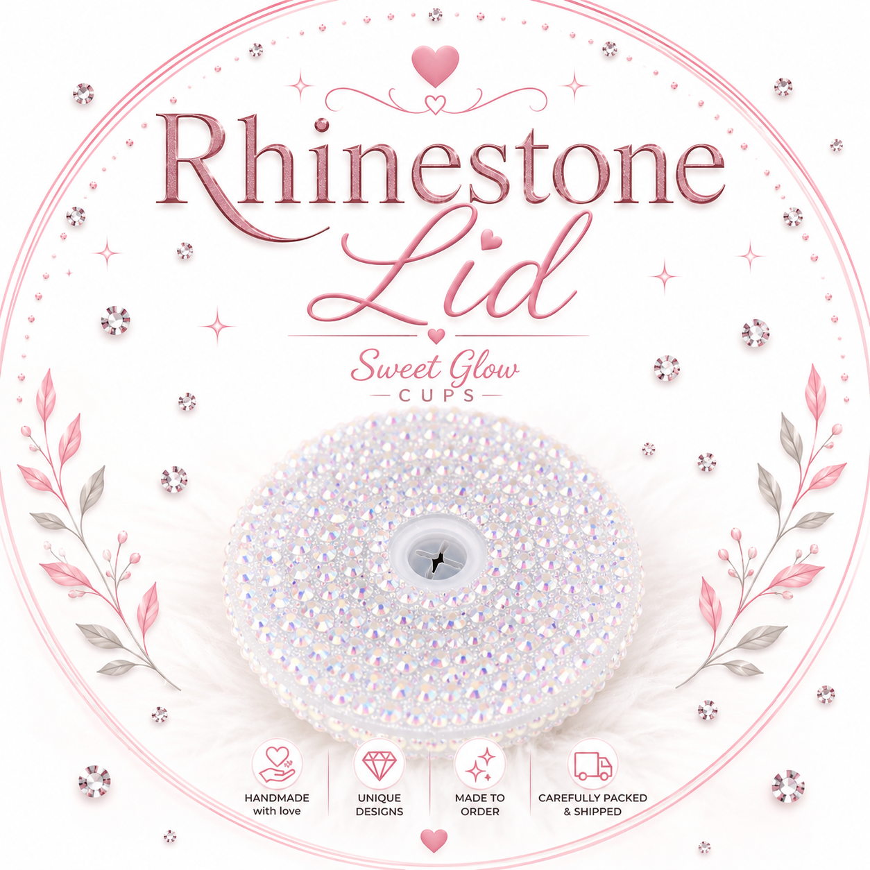 Rhinestone Lid for 16 oz & 20 oz Snow Globe Tumbler