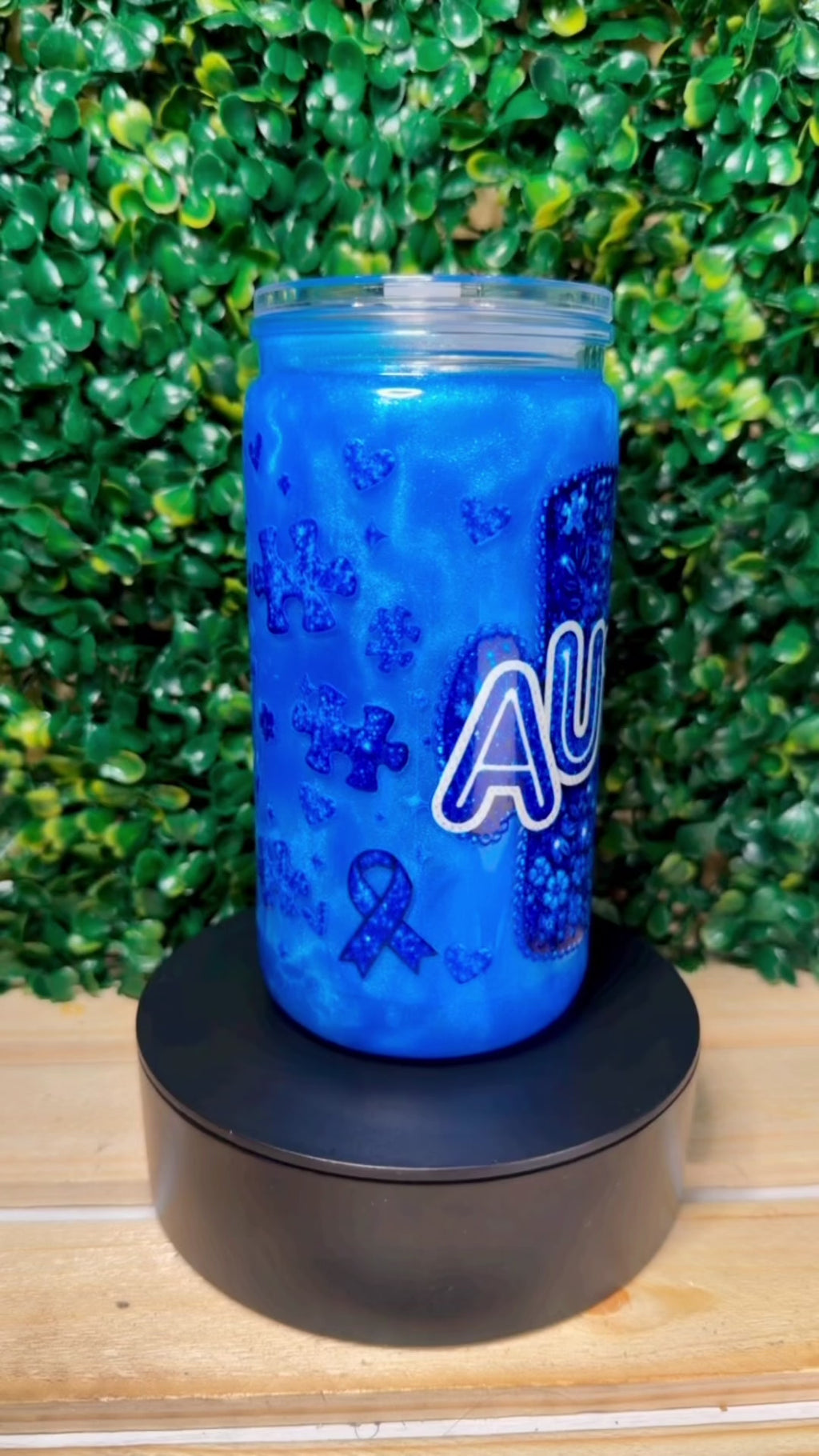 Autism Awareness Snow Globe Tumbler – 16 oz.