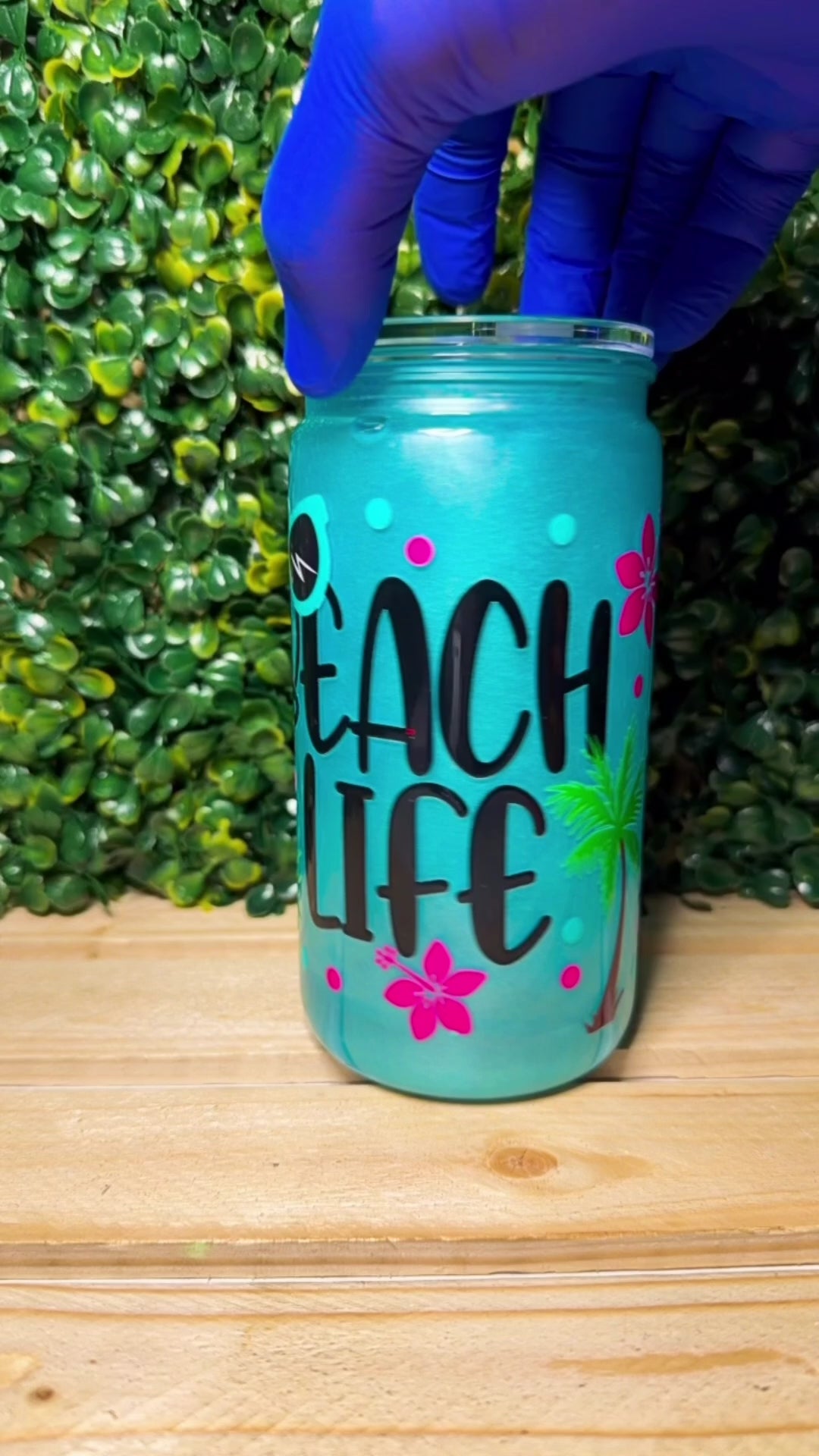 Beach Life Snow Globe Tumbler – 16 oz