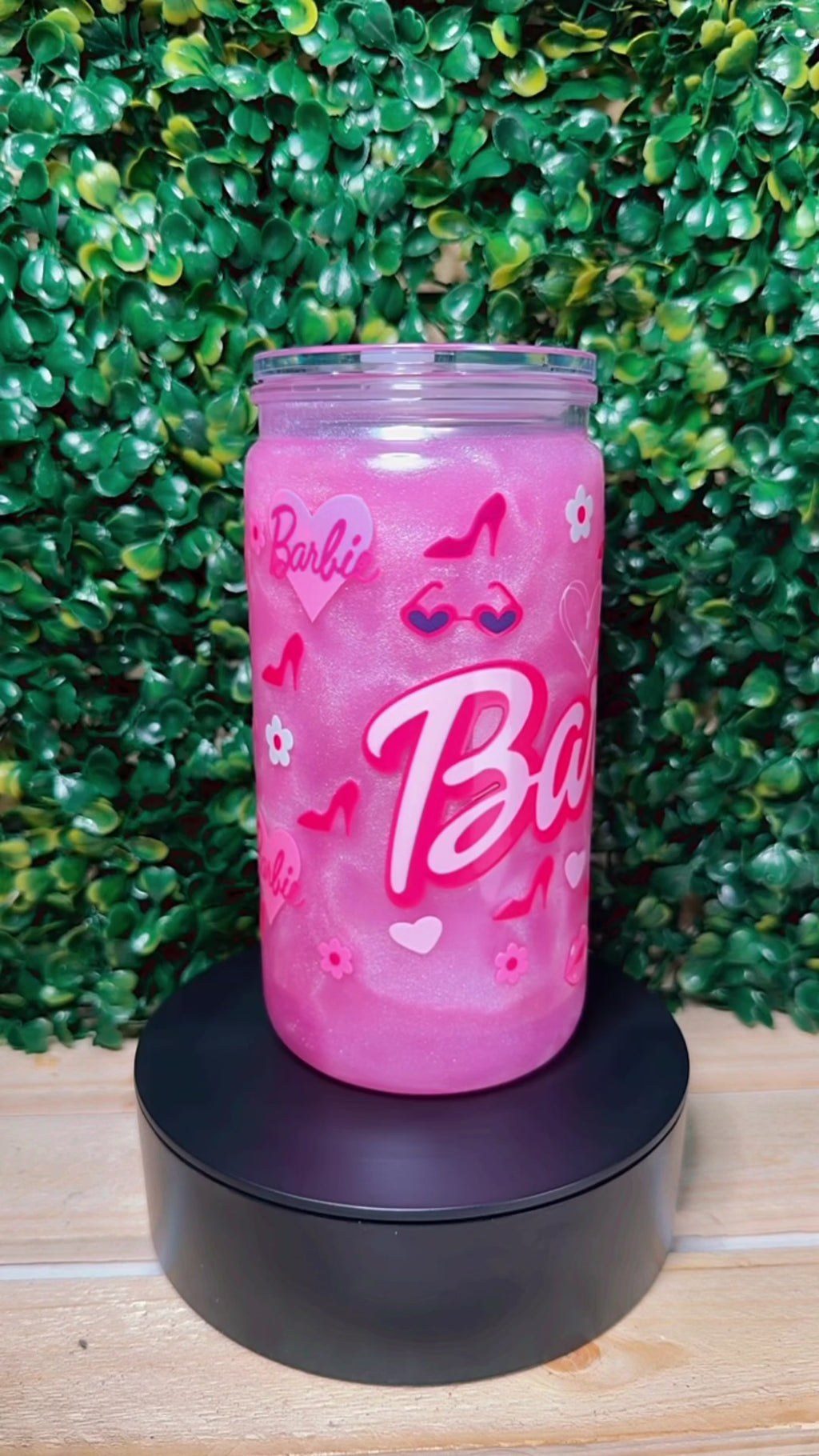 Pink Fashion Snow Globe Tumbler – 16 oz