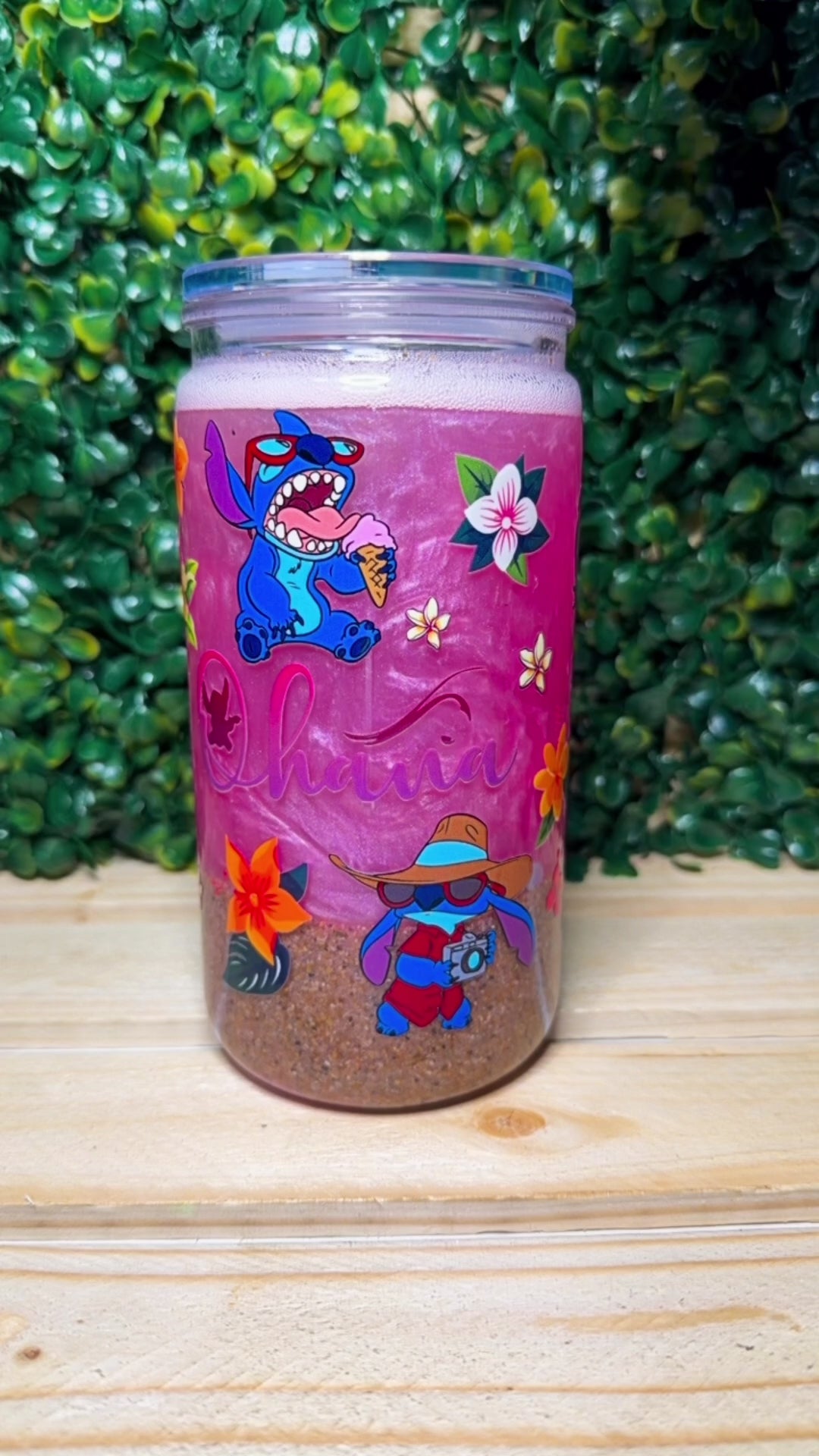 Island Alien Inspired Beach Snow Globe Tumbler – 16 oz