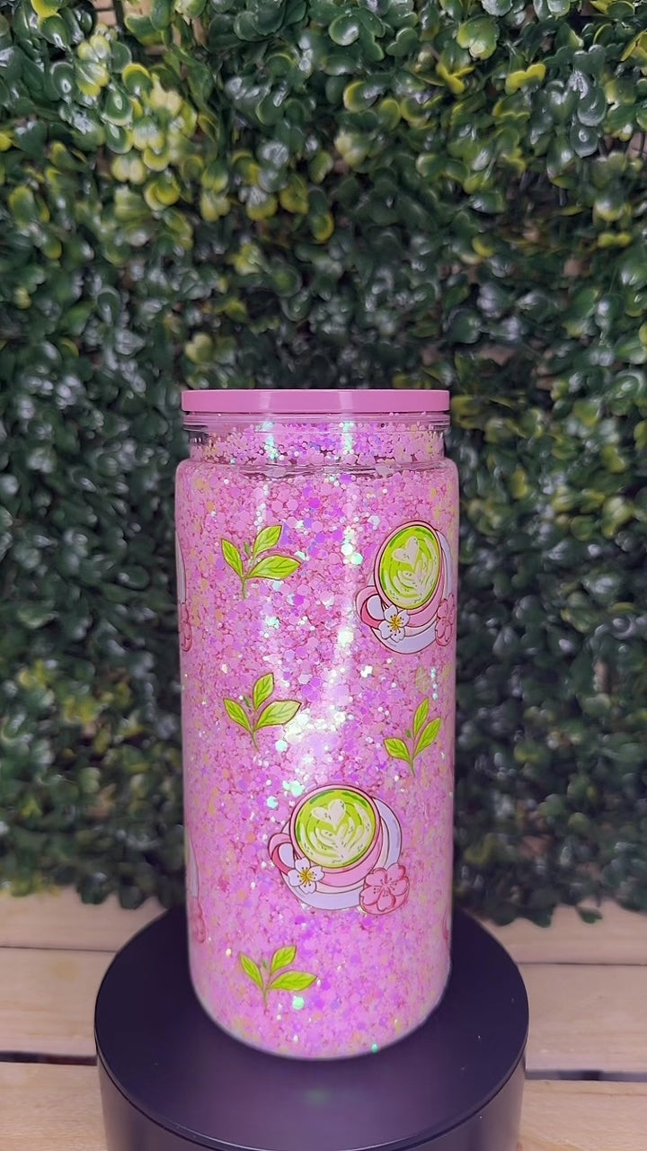 Matcha 20oz glitter tumbler