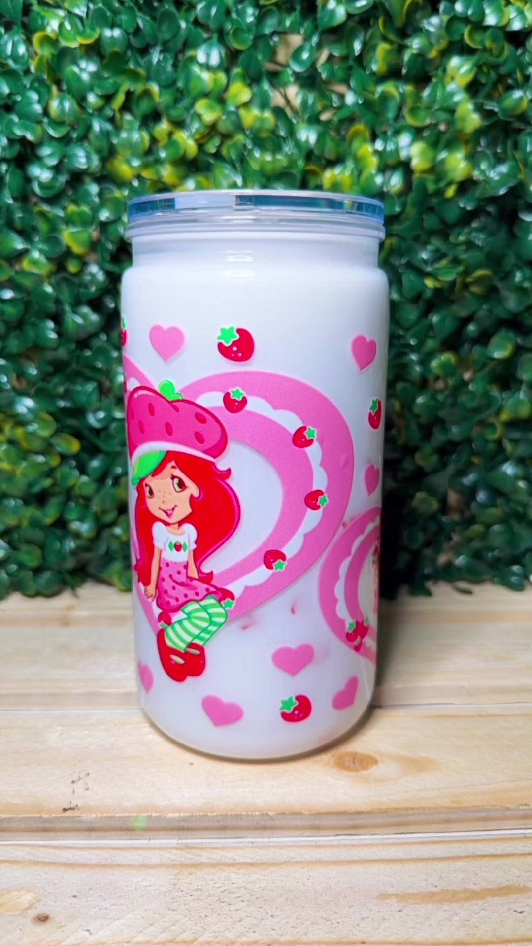 Strawberry Sweet Inspired Snow Globe Tumbler – 16 oz